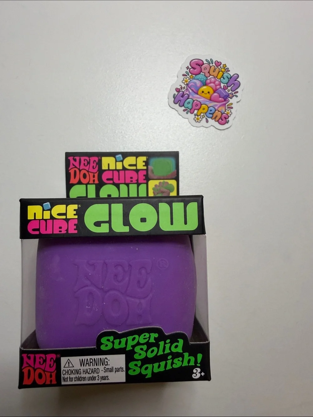 Authentic Needoh Glow Super Solid Squish - Purple (w/ sticker freebie)